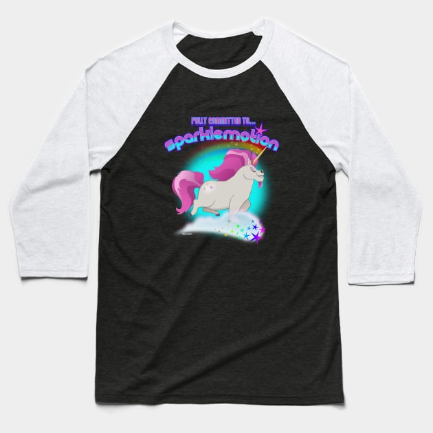 Sparkle Motion Unicorn Baseball T-Shirt by markpaulik